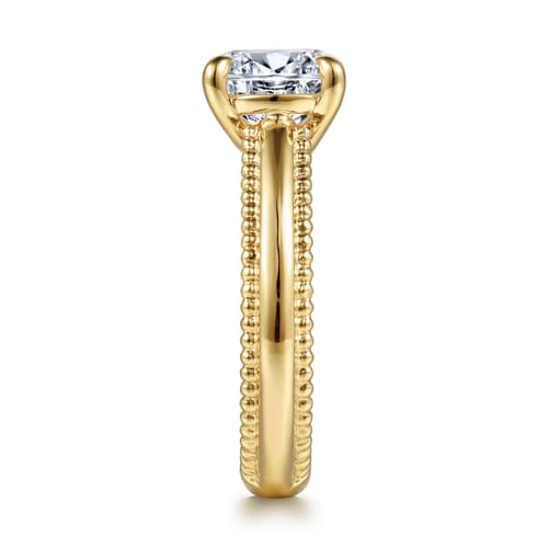 14K Yellow Gold Round Diamond Engagement Ring