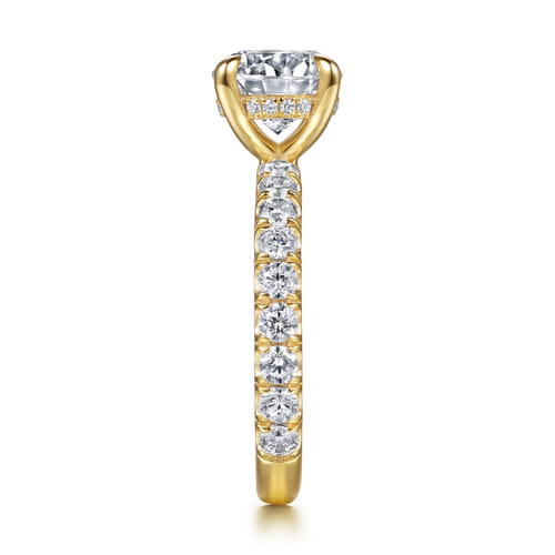 14K Yellow Gold Round Diamond Engagement Ring