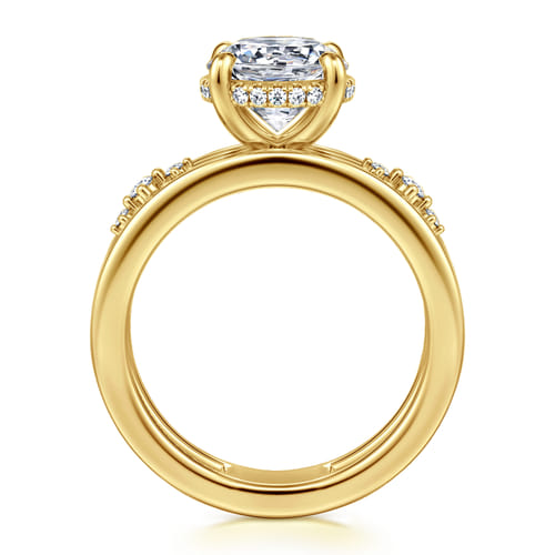 14K Yellow Gold Round Diamond Engagement Ring