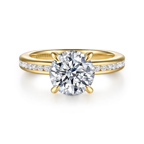 14K Yellow Gold Round Diamond Engagement Ring 14K Yellow Gold Round Diamond Engagement Ring