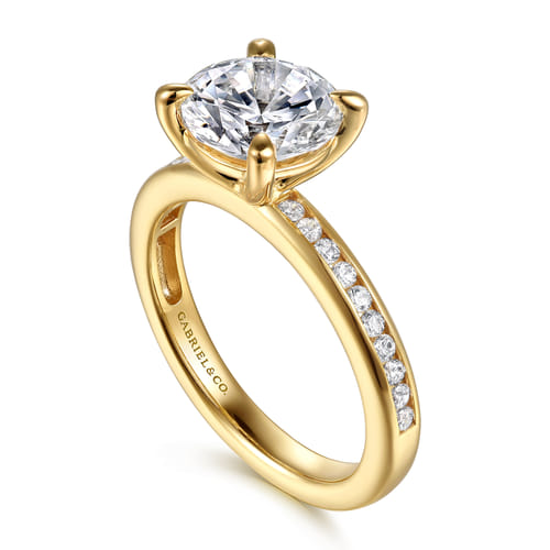 14K Yellow Gold Round Diamond Engagement Ring 14K Yellow Gold Round Diamond Engagement Ring