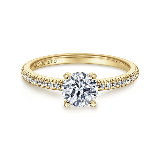 Gabriel - 14K Yellow Gold Round Diamond Engagement Ring