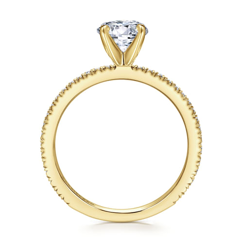 14K Yellow Gold Round Diamond Engagement Ring