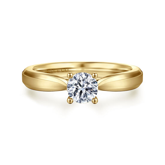 Gabriel - 14K Yellow Gold Round Diamond Engagement Ring