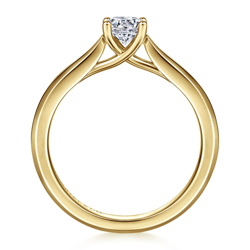 14K Yellow Gold Round Diamond Engagement Ring