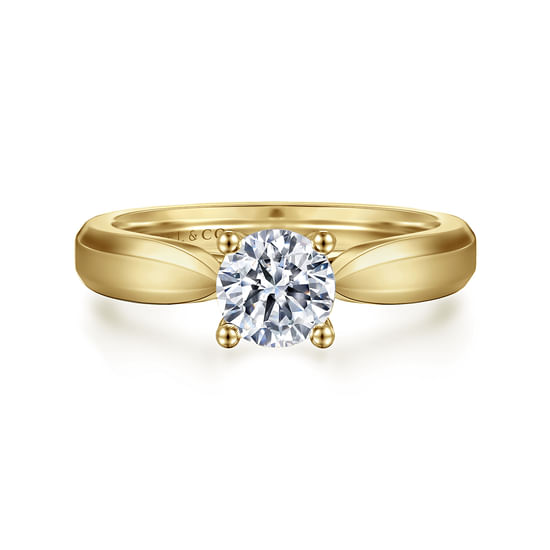 Gabriel - 14K Yellow Gold Round Diamond Engagement Ring
