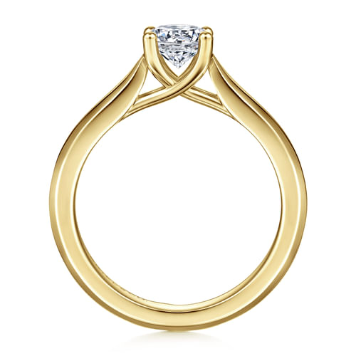 14K Yellow Gold Round Diamond Engagement Ring