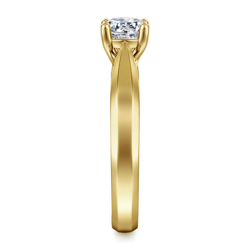 14K Yellow Gold Round Diamond Engagement Ring