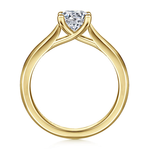 14K Yellow Gold Round Diamond Engagement Ring