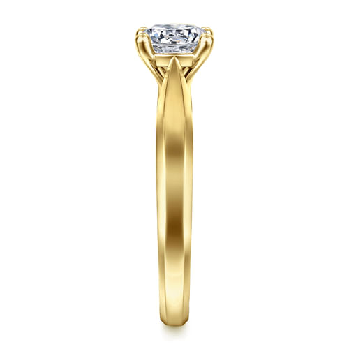 14K Yellow Gold Round Diamond Engagement Ring