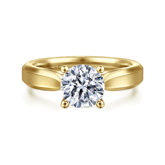 Gabriel - 14K Yellow Gold Round Diamond Engagement Ring
