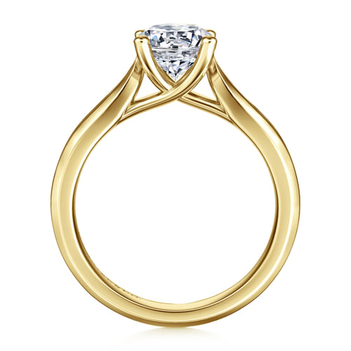 14K Yellow Gold Round Diamond Engagement Ring