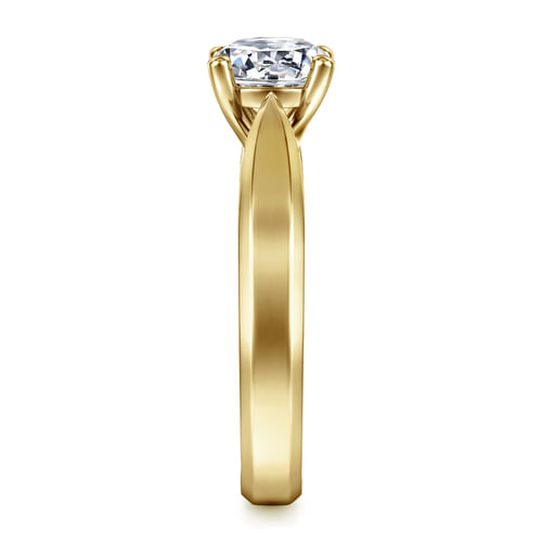 14K Yellow Gold Round Diamond Engagement Ring