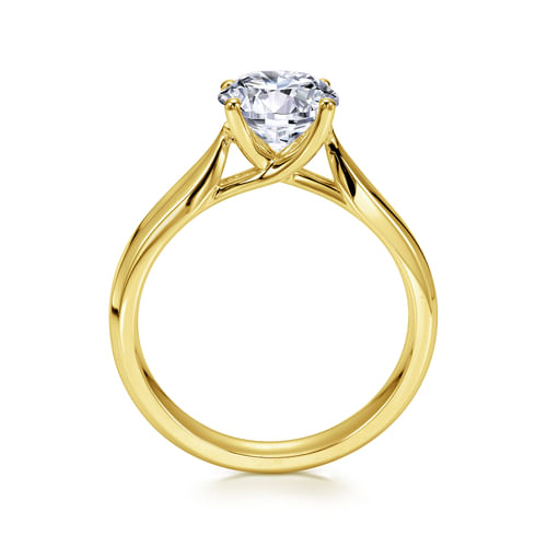 14K Yellow Gold Round Diamond Engagement Ring