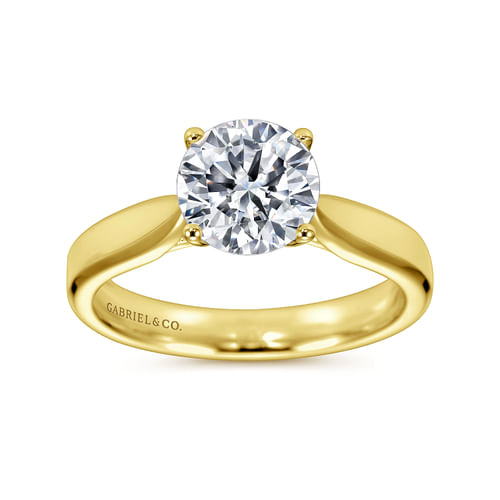 14K Yellow Gold Round Diamond Engagement Ring
