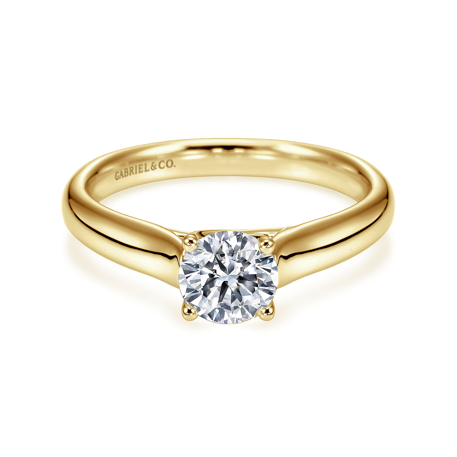 Gabriel - 14K Yellow Gold Round Diamond Engagement Ring