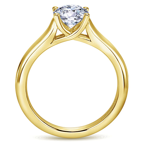 14K Yellow Gold Round Diamond Engagement Ring