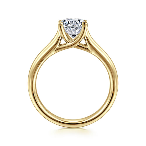 14K Yellow Gold Round Diamond Engagement Ring