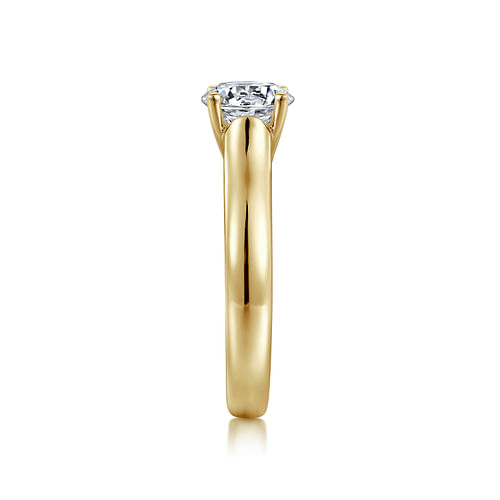 14K Yellow Gold Round Diamond Engagement Ring