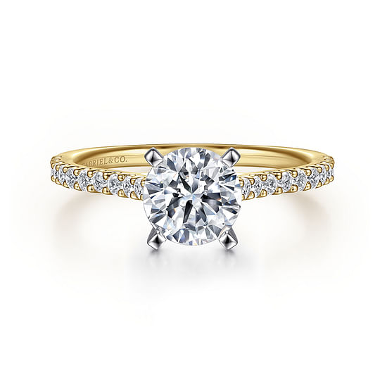 Gabriel - 14K Yellow Gold Round Diamond Engagement Ring