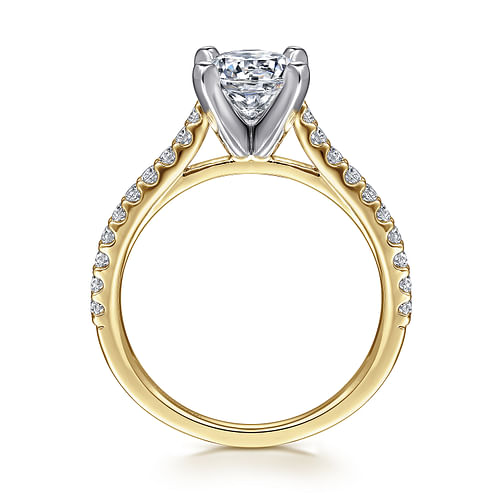 14K Yellow Gold Round Diamond Engagement Ring