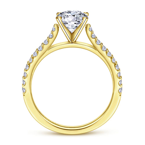 14K Yellow Gold Round Diamond Engagement Ring