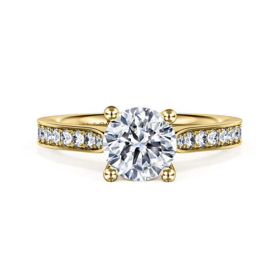 Gabriel - 14K Yellow Gold Round Diamond Engagement Ring