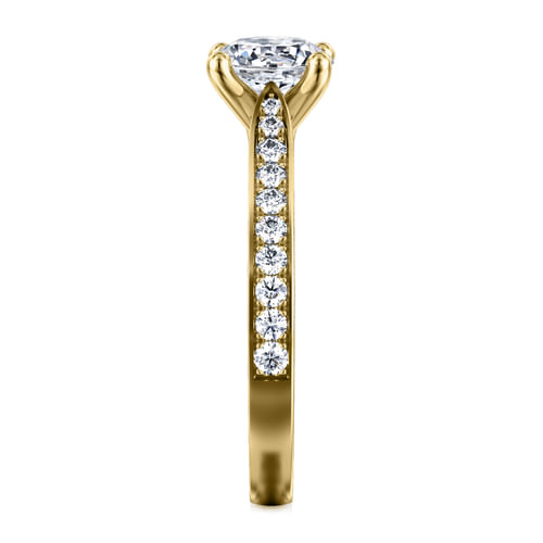14K Yellow Gold Round Diamond Engagement Ring