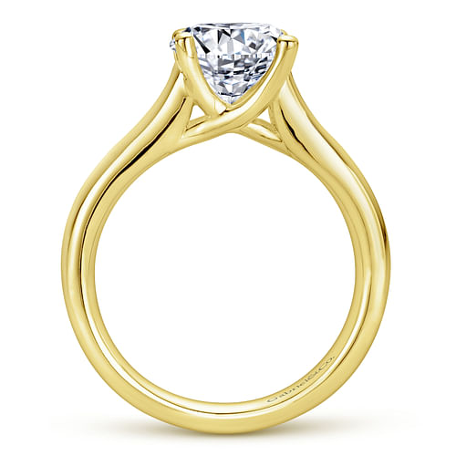 14K Yellow Gold Round Diamond Engagement Ring