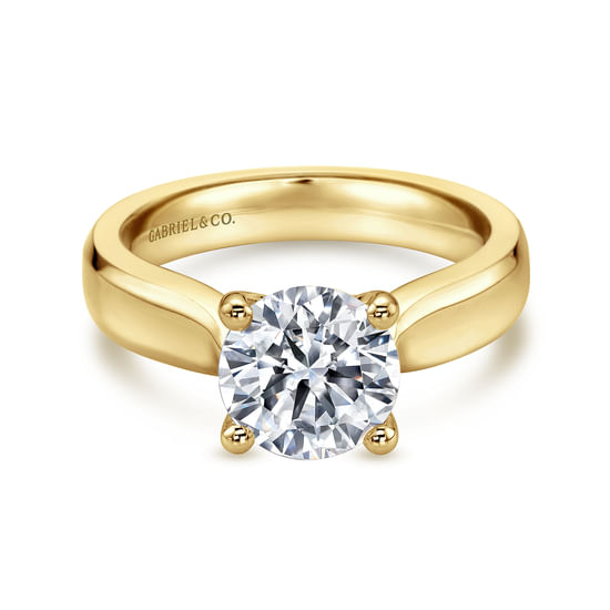 Gabriel - 14K Yellow Gold Round Diamond Engagement Ring