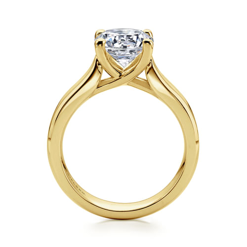 14K Yellow Gold Round Diamond Engagement Ring