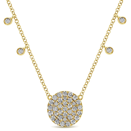 Gabriel - 14K Yellow Gold Round Diamond Pendant Necklace
