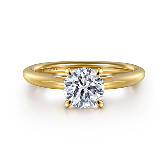 Gabriel - 14K Yellow Gold Round Engagement Ring