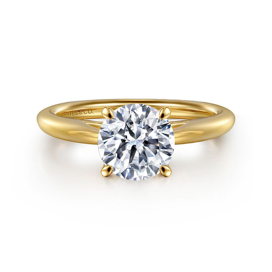 Gabriel - 14K Yellow Gold Round Engagement Ring