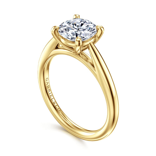 14K Yellow Gold Round Engagement Ring