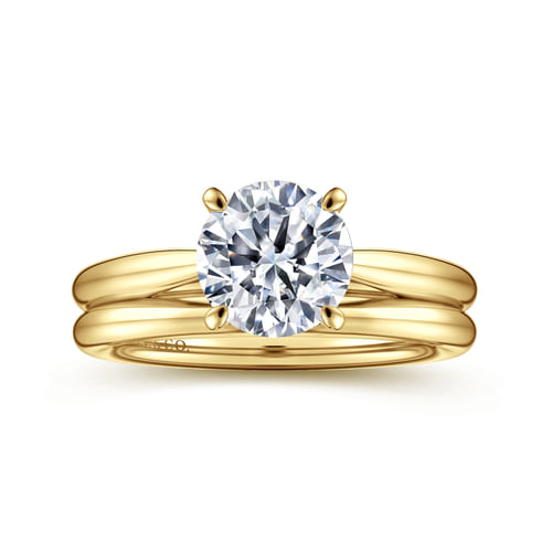 14K Yellow Gold Round Engagement Ring
