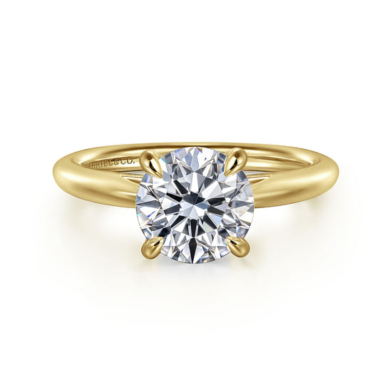 Gabriel - 14K Yellow Gold Round Engagement Ring