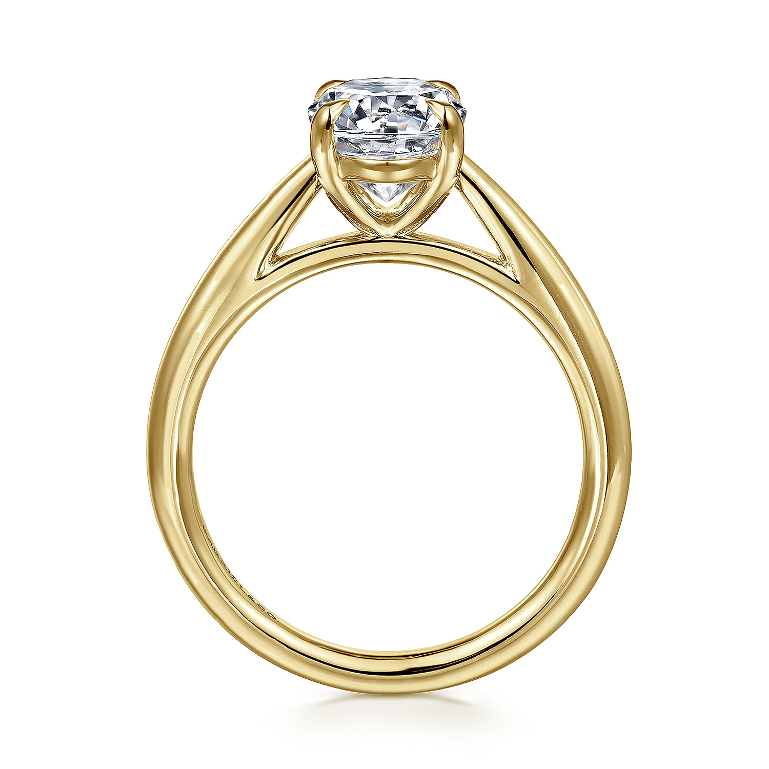 14K Yellow Gold Round Engagement Ring