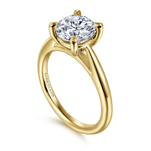 14K Yellow Gold Round Engagement Ring