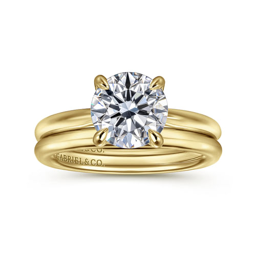 14K Yellow Gold Round Engagement Ring