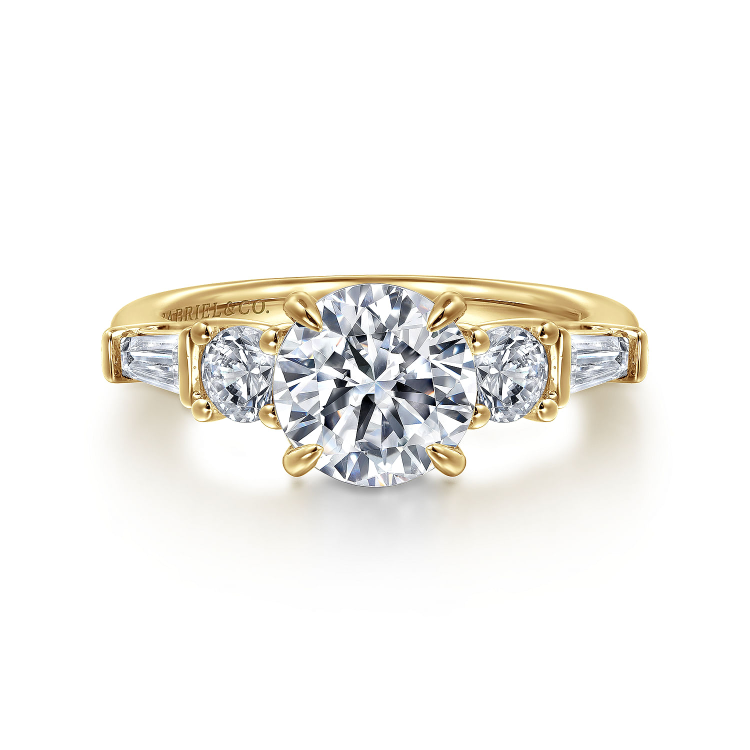 Gabriel - 14K Yellow Gold Round Five Stone Diamond Engagement Ring