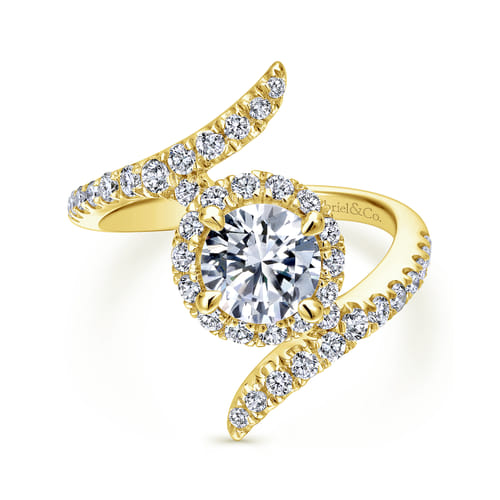 14K Yellow Gold Round Halo Diamond Engagement Ring 14K Yellow Gold Round Halo Diamond Engagement Ring