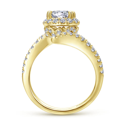 14K Yellow Gold Round Halo Diamond Engagement Ring 14K Yellow Gold Round Halo Diamond Engagement Ring