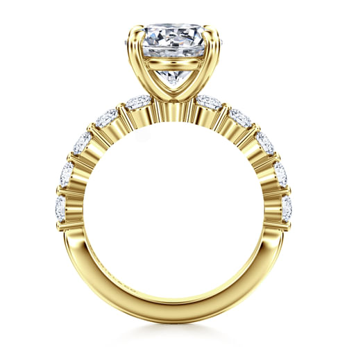 14K Yellow Gold Round Single Prong Diamond Engagement Ring