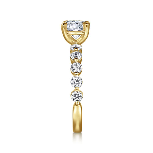 14K Yellow Gold Round Single Prong Diamond Engagement Ring