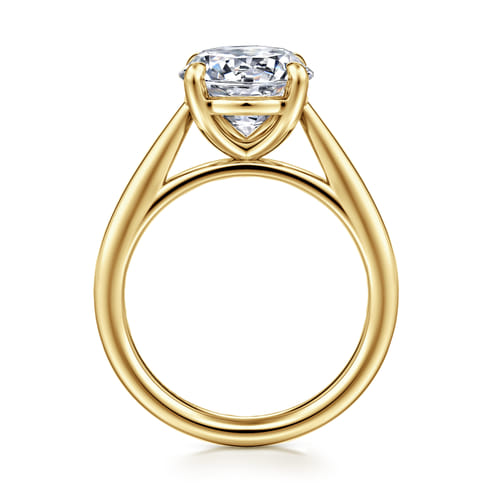 14K Yellow Gold Round Solitaire Diamond Engagement Ring