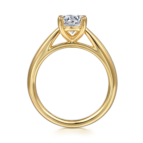14K Yellow Gold Round Solitaire Diamond Engagement Ring