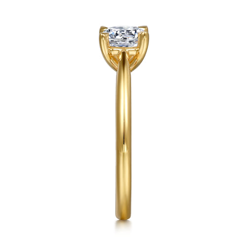 14K Yellow Gold Round Solitaire Diamond Engagement Ring