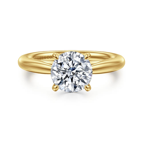 14K Yellow Gold Round Solitaire Diamond Engagement Ring 14K Yellow Gold Round Solitaire Diamond Engagement Ring