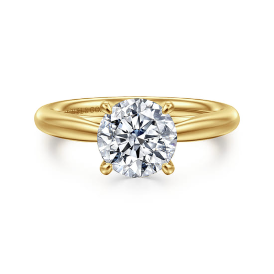 Gabriel - 14K Yellow Gold Round Solitaire Diamond Engagement Ring Gabriel - 14K Yellow Gold Round Solitaire Diamond Engagement Ring